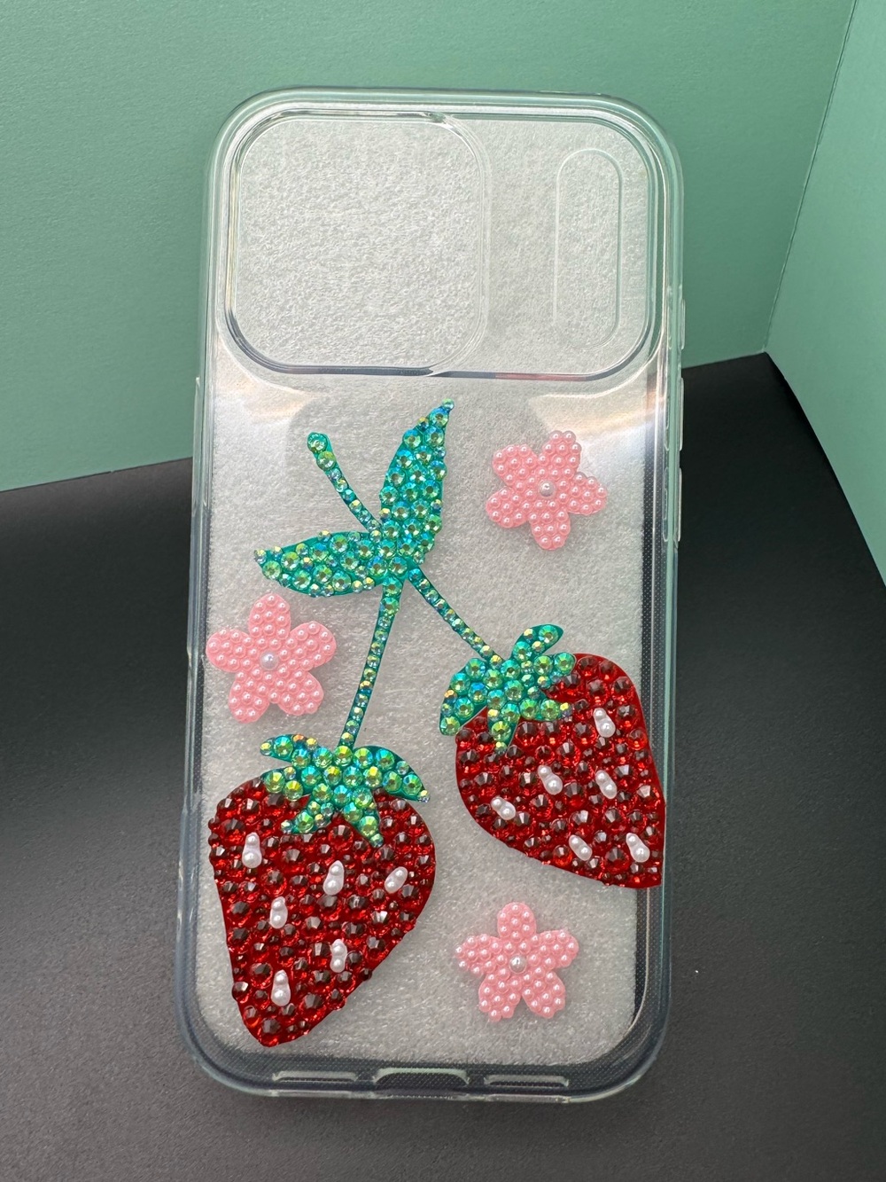 Rhinestone iPhone 17 Pro Case 🍓